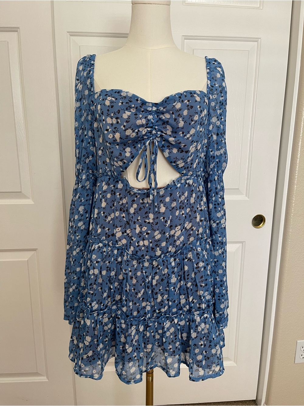 Majorelle Cutout Tiered Mini Dress